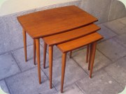 Swedish 50's or 60's nesting table with
                          tapered legs