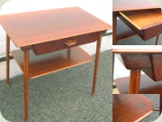 Scandinavian 50's or
                          60's side table with two way drawer and
                          magazine shelf
