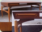 60's Scandinavian
                          design teak coffe table with drawers and
                          magazine shelf