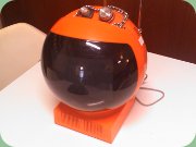 JVC Nivico, orange TV shaped like a space helmet