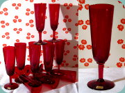 Reijmyre B6 euby red
                          champagne glass by Monica Bratt