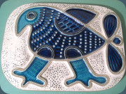 Mari Simmulson
                          keramiktavla med fågel, Upsala Ekeby 8016 M
                          1968-70