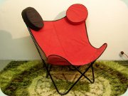 Butterfly chair in red
                          textile