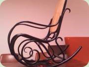 1930s rocking chair, bent wood and
                          wicker, possibly Thonet