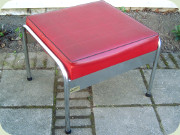 Chrome and vinyl stool
                          labeled Ariadne Inredningsbolaget