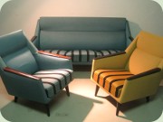 Swedish 50's or 60's
                          sofa and easy chairs