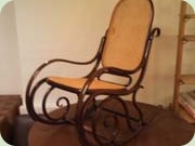 1920s wicker rocking
                          chair by Thonet, Vienna